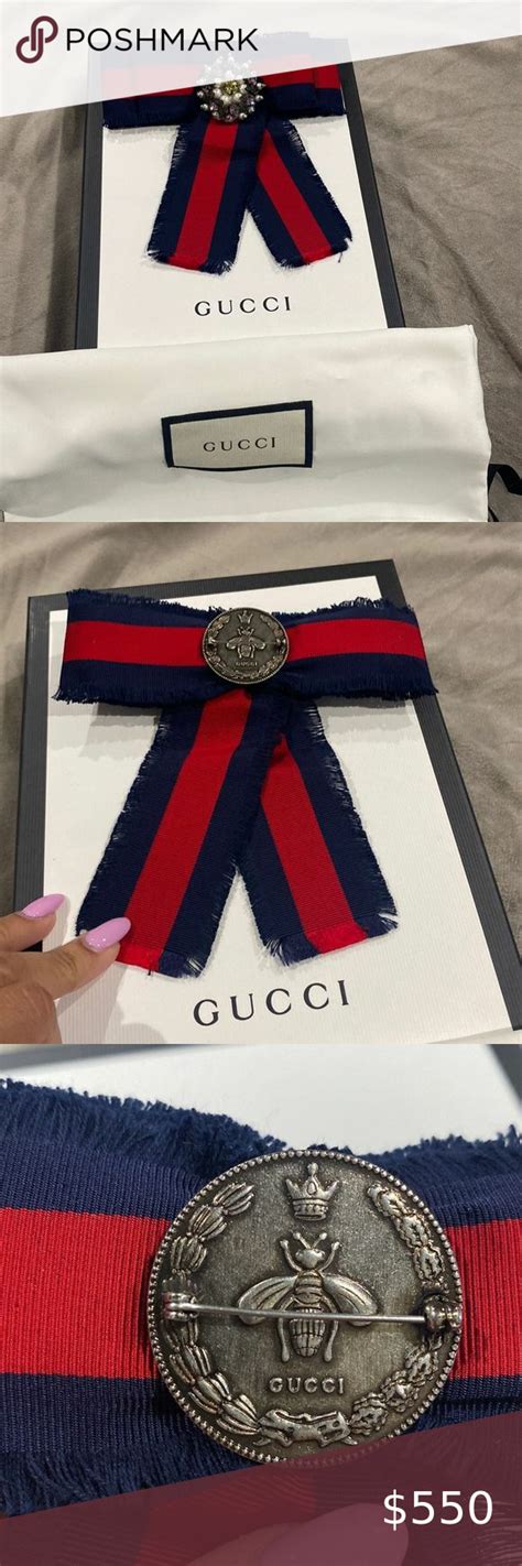 gucci bow brooch sale|gucci brooch men.